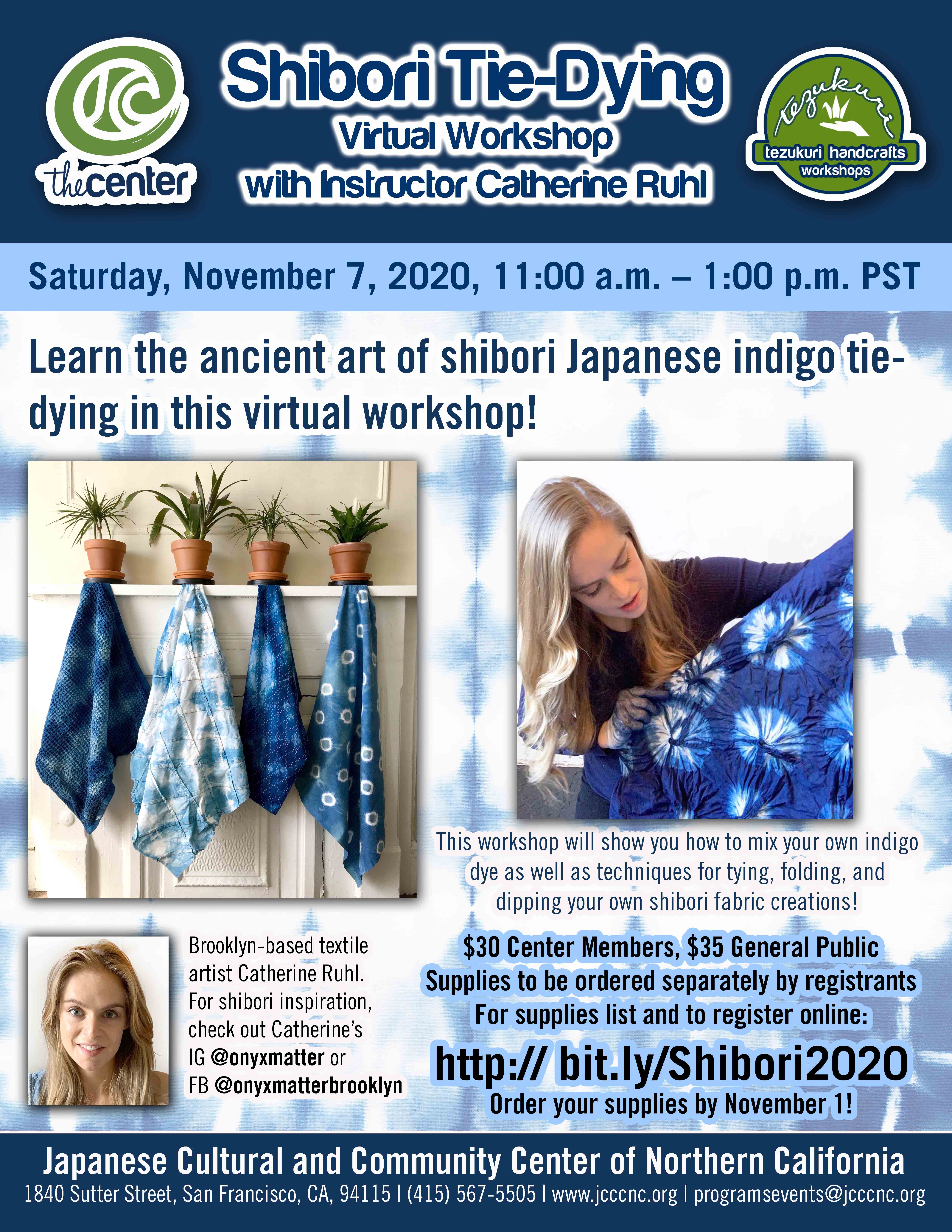 Shibori Tie Dyeing Workshop – November 2020