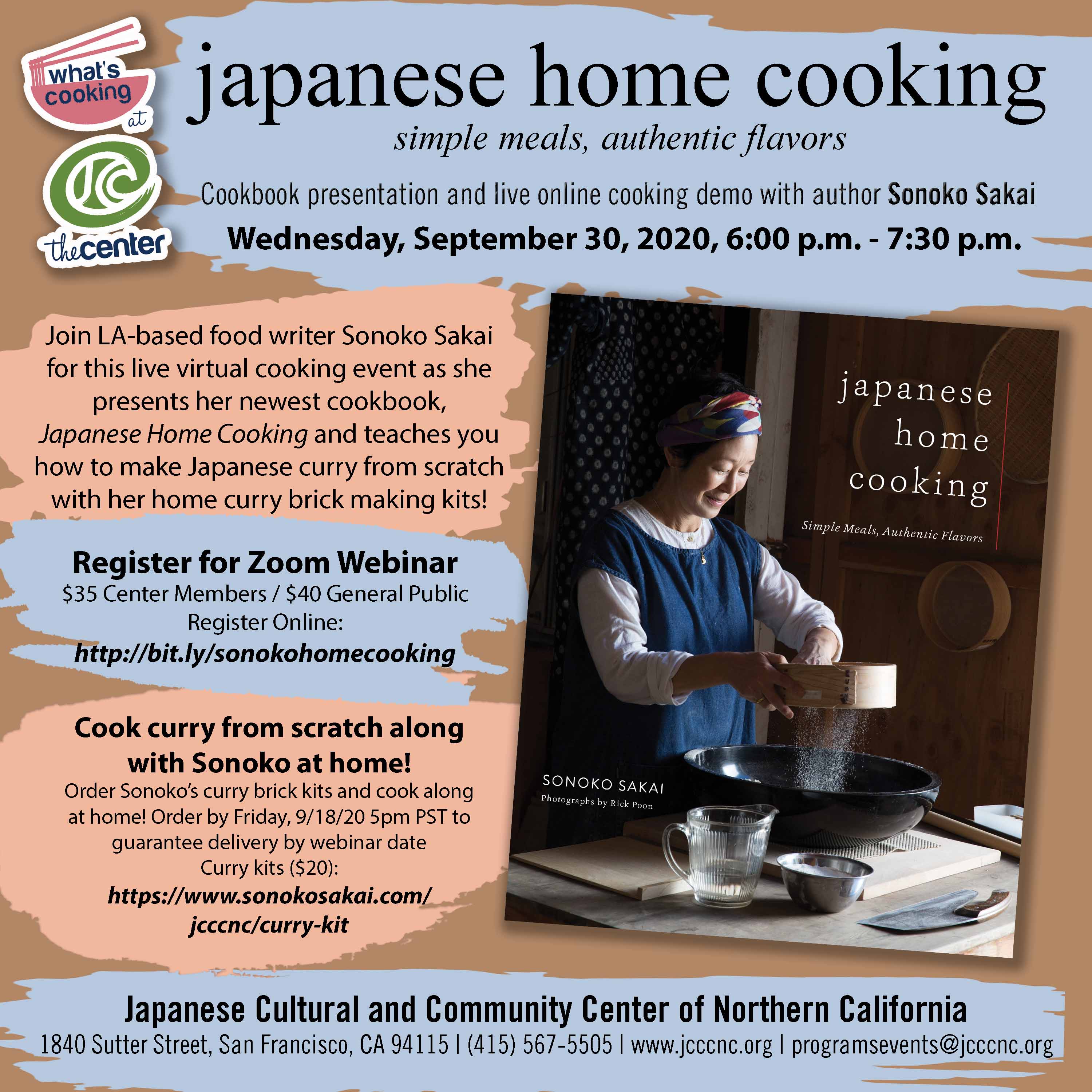 Japanese Home Cooking with Sonoko Sakai – Cookbook Presentation and Live Cooking Demo