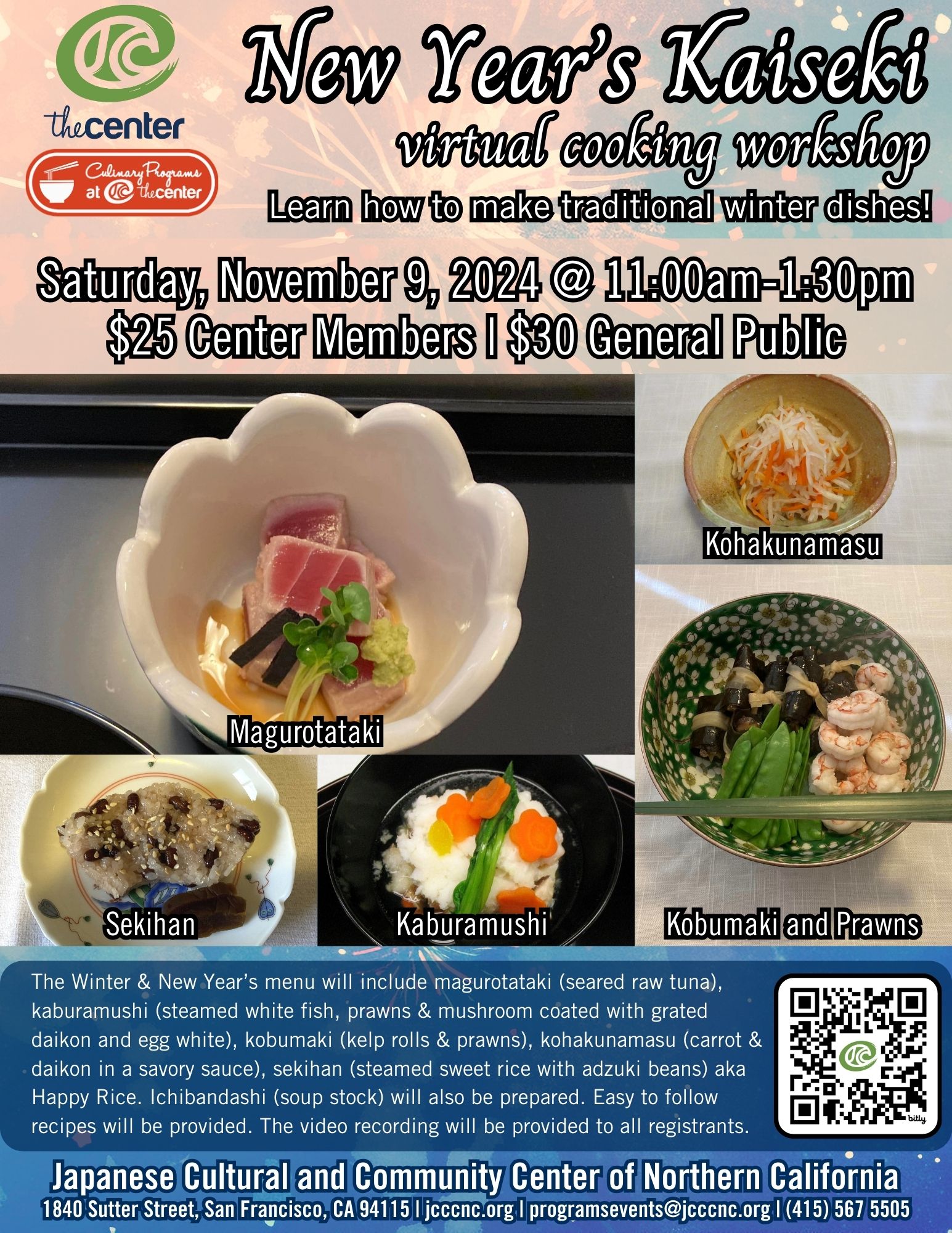 New Year’s/Winter Kaiseki Virtual Cooking Workshop – November 2024
