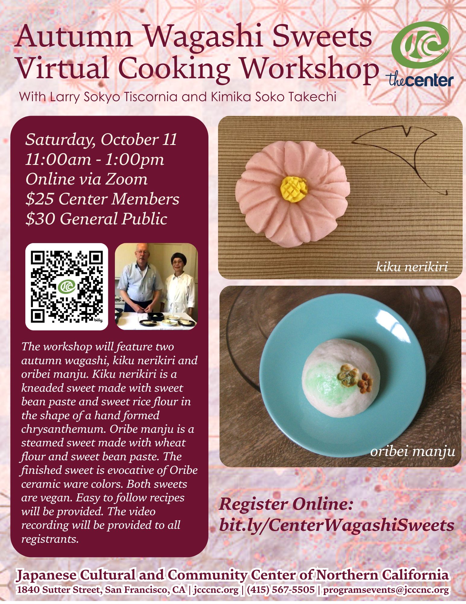 Autumn Wagashi Sweets Virtual Cooking Workshop