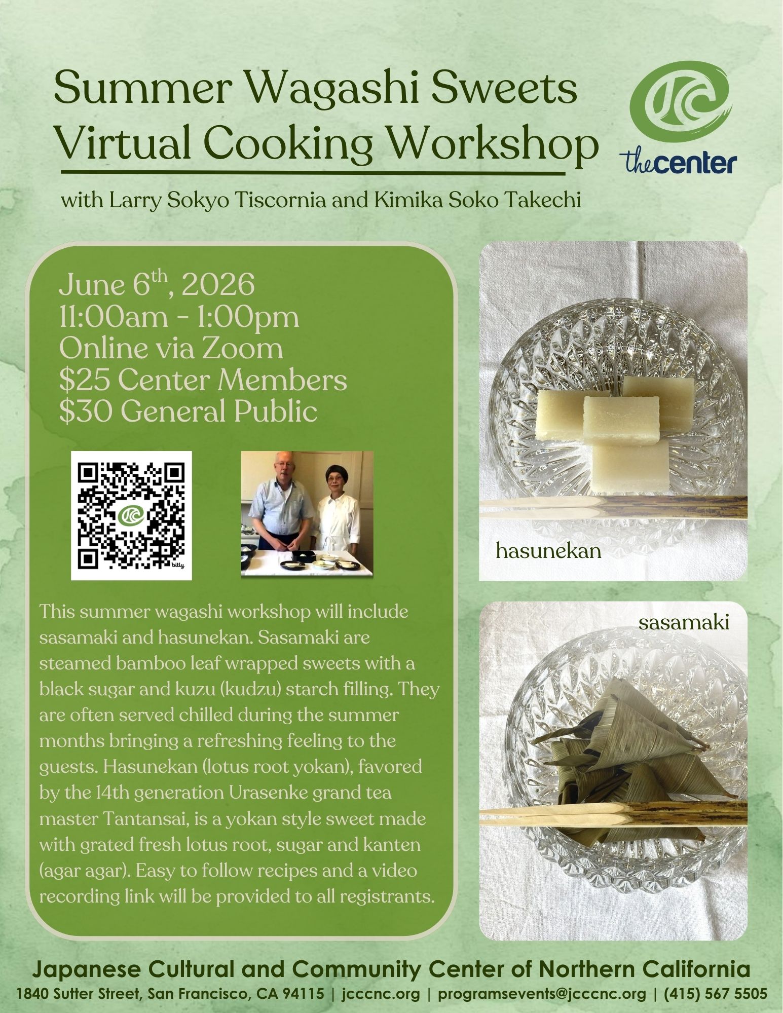 Summer Wagashi Sweets Virtual Cooking Workshop 2026